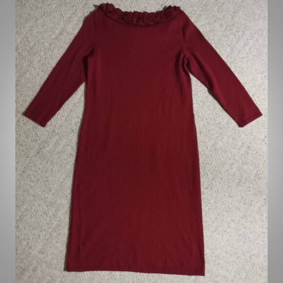 ITALIAN MERINO WOOL Talbots red dress size small - Picture 4 of 7